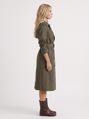 Edie Belted Coat Dark Green view 4