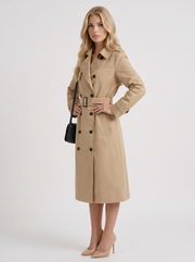Edie Belted Coat Beige view 3