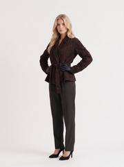 Hattie Shawl Jacket Dark Brown view 3