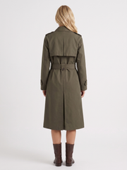 Edie Belted Coat Dark Green view 5