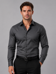 Men's Slim Fit Dress Shirt – Long Sleeve Smart Formal Shirt view 1