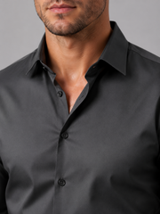 Men's Slim Fit Dress Shirt – Long Sleeve Smart Formal Shirt view 3