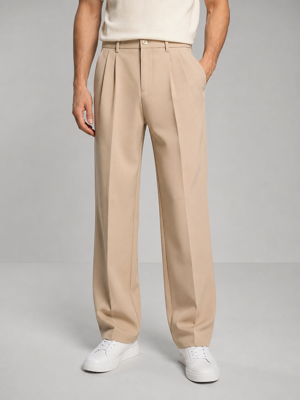 Men's Tailored Straight Leg Trousers – Smart Casual Fit