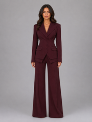 Women’s Tailored Two-Piece Suit – Cinched Waist & Wide-Leg Trousers view 1