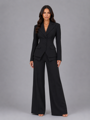 Women’s Tailored Two-Piece Suit – Cinched Waist & Wide-Leg Trousers view 7
