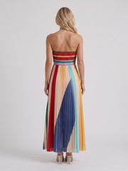 Adeline Pleated Maxi Dress Multicolor view 5