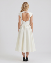 Anna Flare Midi Dress White view 5