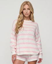 Ashley Striped Shorts Set Light Pink view 2