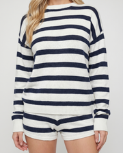 Ashley Striped Shorts Set Navy view 6