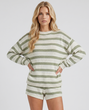 Ashley Striped Shorts Set Olive view 2