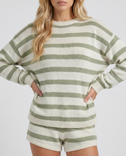 Ashley Striped Shorts Set Olive view 6