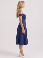 Astra Corset Midi Dress Blue view 4