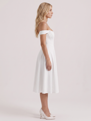 Astra Corset Midi Dress White view 4