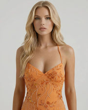 Astrela Sequin Mini Dress Orange view 7