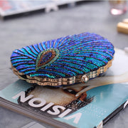 Astrid Sequin Peacock Beaded Clutch Party Bag Blue view 2