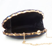 Astrid Sequin Peacock Beaded Clutch Party Bag Blue view 7