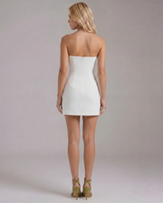 Athena Strapless Maxi Dress White view 4