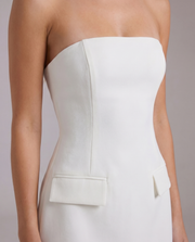 Athena Strapless Maxi Dress White view 5