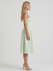 Audrey Strapless Pleated A Line Midi Dress Mint view 4