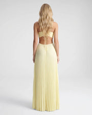 Aurora Pleated Cutout Maxi Dress Butter Yellow view 4