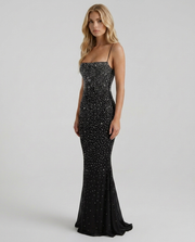 Beatrix Sequin Maxi Dress Black view 3