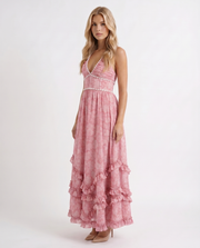 Bianca Ruffle Maxi Dress Blush Petal view 3