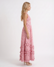 Bianca Ruffle Maxi Dress Blush Petal view 4