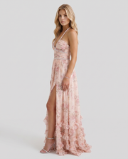 Bianca Ruffle Maxi Dress Pink view 3