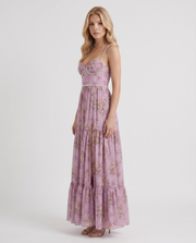 Bianca Ruffle Maxi Dress Rose Garden view 3