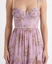Bianca Ruffle Maxi Dress Rose Garden view 6