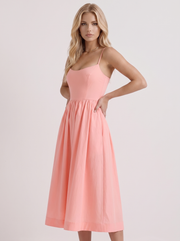 Birdie Flare Midi Dress Pink view 3