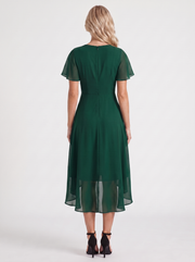 Calliope Ruffle Midi Dress Dark Green view 5