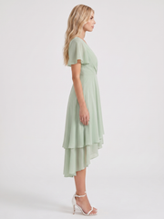 Calliope Ruffle Midi Dress Light Green view 4