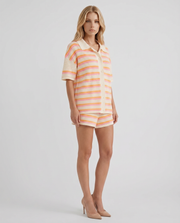 Cameron Striped Shorts Set Cream view 3