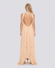 Catherine Halter Maxi Dress Peach view 4