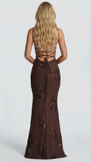 Celestina Floral Maxi Dress Brown view 5