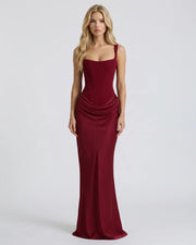 Cerene Corset Maxi Dress Burgundy view 1