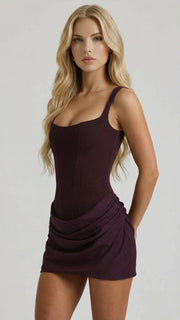 Cerene Corset Mini Dress Purple view 4