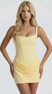 Cerene Corset Mini Dress Yellow view 2