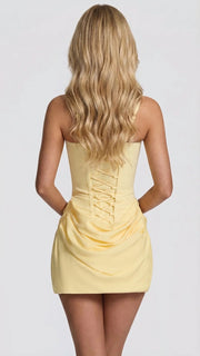 Cerene Corset Mini Dress Yellow view 3