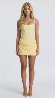 Cerene Corset Mini Dress Yellow view 4