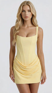 Cerene Corset Mini Dress Yellow view 1