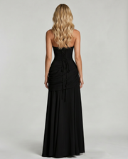 Charlotte Ruched Maxi Dress Black view 4
