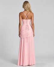Charlotte Ruched Maxi Dress Pink view 5