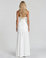 Charlotte Ruched Maxi Dress White view 5