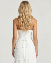 Charlotte Ruched Maxi Dress White view 6