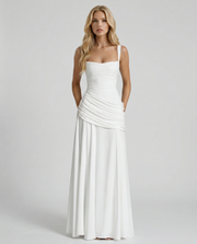 Charlotte Ruched Maxi Dress White view 1