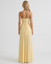 Charlotte Ruched Maxi Dress Yellow view 4