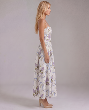 Cielle Floral Midi Dress Lilac Garden view 3
