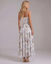 Cielle Floral Midi Dress Lilac Garden view 4